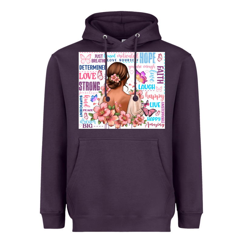 Positive Affirmations Girl Heavyweight Hoodie by MaliasSmallBusiness | Teevron