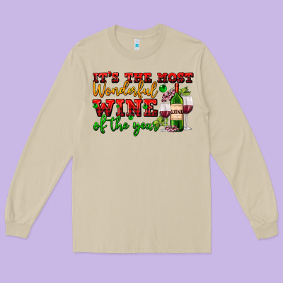 Its The Most Wonderful Wine Of The Year Long Sleeve Tee Designed By Adodesignshop