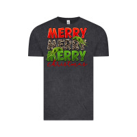 Vintage Black Merry christmas Vintage Tee - FaDigitalArtStudio