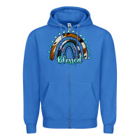 True Royal blessed rainbow cowhide aztec Zipper Hoodie - Jasminsmagicworld