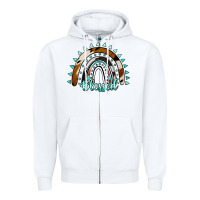 White blessed rainbow cowhide aztec Zipper Hoodie - Jasminsmagicworld