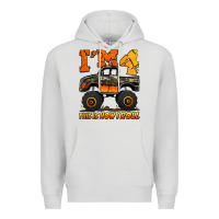 Dove Grey i'm four this is how i roll monster truck birthday Premium Hoodie - Jasminsmagicworld