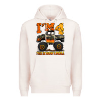 Pale Pink i'm four this is how i roll monster truck birthday Premium Hoodie - Jasminsmagicworld