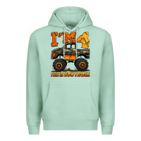 Seafoam i'm four this is how i roll monster truck birthday Premium Hoodie - Jasminsmagicworld