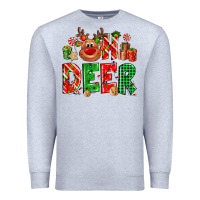 Heather Grey Oh deer Reindeer Premium Sweatshirt - NancyCooperArtShop