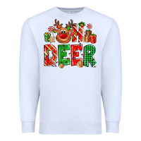 White Oh deer Reindeer Premium Sweatshirt - NancyCooperArtShop
