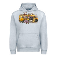 Heather Grey farm animals school bus Urban Hoodie - texasbilliewilder
