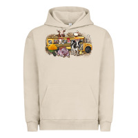 Pigment French Oak farm animals school bus Urban Hoodie - texasbilliewilder