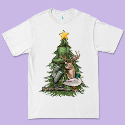 Premium Tee hunting christmas tree