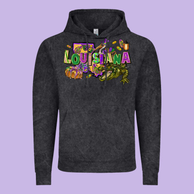 Louisiana Mardi Gras Vintage Hoodie Designed By Fadigitalartstudio
