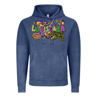 Vintage Denim louisiana mardi gras Vintage Hoodie - FaDigitalArtStudio