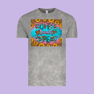 Coffee Teach Repeat Vintage Tee Designed By Hra Design Shop