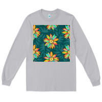 Moon Dust colorful tropical flowers seamless pattern Long Sleeve Tee - BundleAndBundleShop