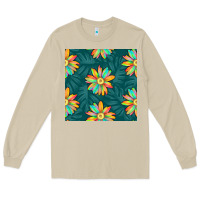 Mushroom colorful tropical flowers seamless pattern Long Sleeve Tee - BundleAndBundleShop