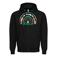 Black blessed western rainbow Zipper Hoodie - Jasminsmagicworld