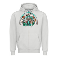 Dove Grey blessed western rainbow Zipper Hoodie - Jasminsmagicworld
