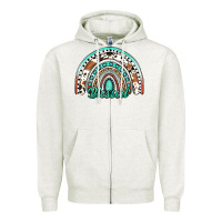 Oatmeal Heather blessed western rainbow Zipper Hoodie - Jasminsmagicworld
