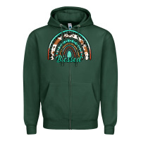 Sports Green blessed western rainbow Zipper Hoodie - Jasminsmagicworld