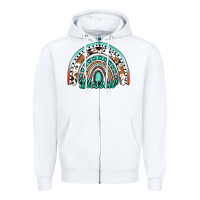 White blessed western rainbow Zipper Hoodie - Jasminsmagicworld