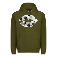 Army Green soccer lips Premium Hoodie - AdoDesignShop