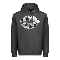 Charcoal Heather soccer lips Premium Hoodie - AdoDesignShop