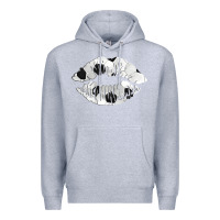 Heather Grey soccer lips Premium Hoodie - AdoDesignShop