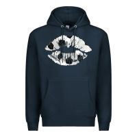 Navy soccer lips Premium Hoodie - AdoDesignShop