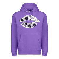 Purple soccer lips Premium Hoodie - AdoDesignShop