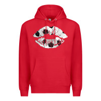 Red soccer lips Premium Hoodie - AdoDesignShop