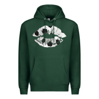 Sports Green soccer lips Premium Hoodie - AdoDesignShop