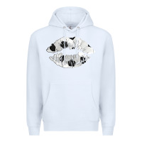 White soccer lips Premium Hoodie - AdoDesignShop