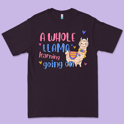 Premium Tee a whole llama learning going on