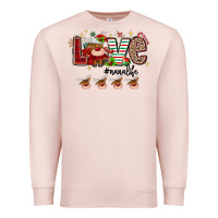 Pale Pink love christmas Premium Sweatshirt - MaliasSmallBusiness
