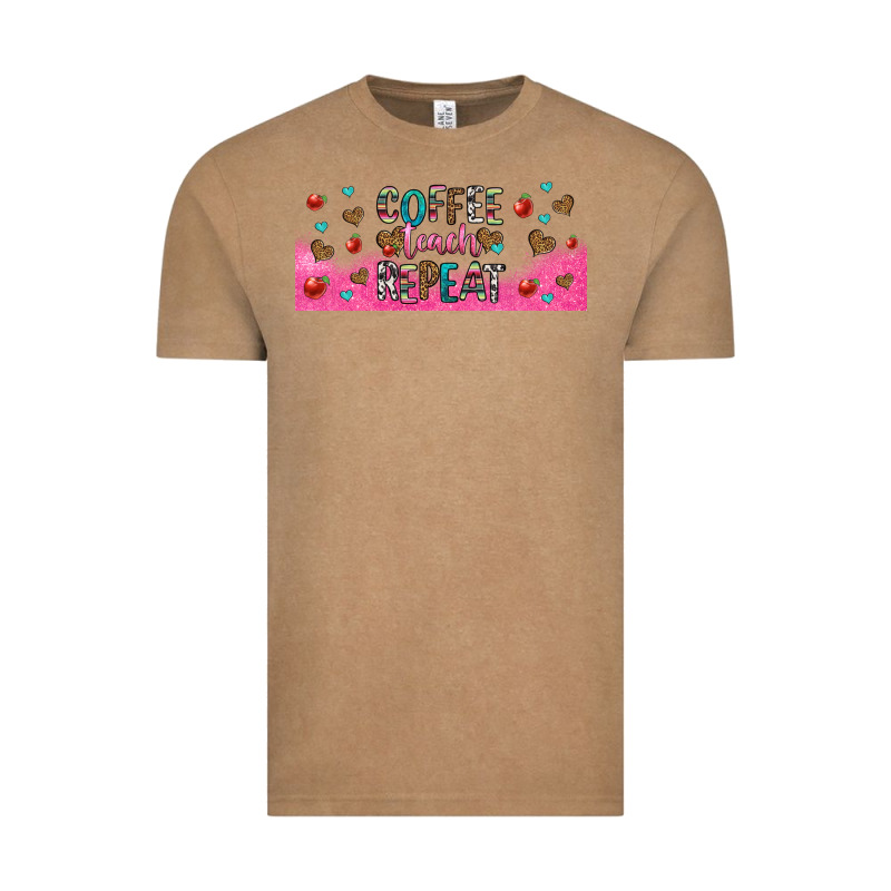 Coffee Teach Repeat Teacher Libbey Glass Vintage Tee by HRA Design Shop | Teevron