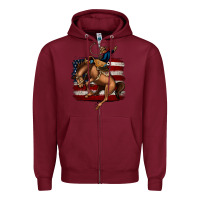 Burgundy bucking bronco Zipper Hoodie - Jasminsmagicworld