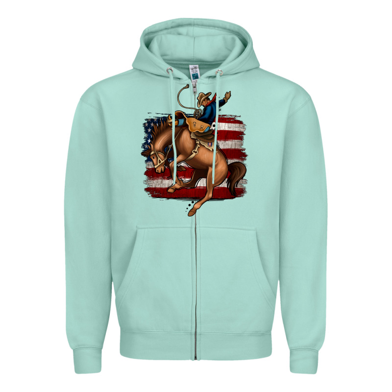 Bucking Bronco Zipper Hoodie by Jasminsmagicworld | Teevron