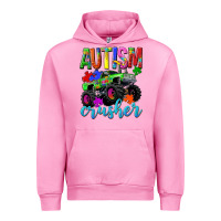 Fuchsia Pink Autism Awareness crusher Urban Hoodie - NancyCooperArtShop
