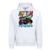 White Autism Awareness crusher Urban Hoodie - NancyCooperArtShop