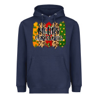 Navy merry christmas brushstrokes Heavyweight Hoodie - MaliasSmallBusiness