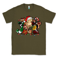 Army Green joy and cow christmas candies and letters Classic Tee - AdoDesignShop