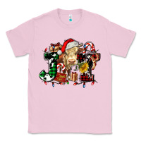 Bubblegum Pink joy and cow christmas candies and letters Classic Tee - AdoDesignShop