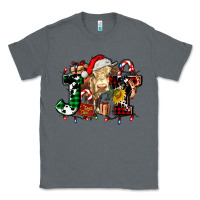 Charcoal Heather joy and cow christmas candies and letters Classic Tee - AdoDesignShop