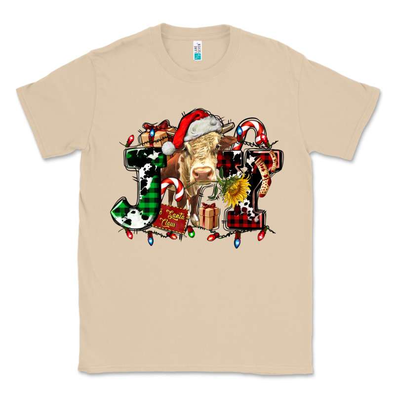 Joy And Cow Christmas Candies And Letters Classic Tee by AdoDesignShop | Teevron