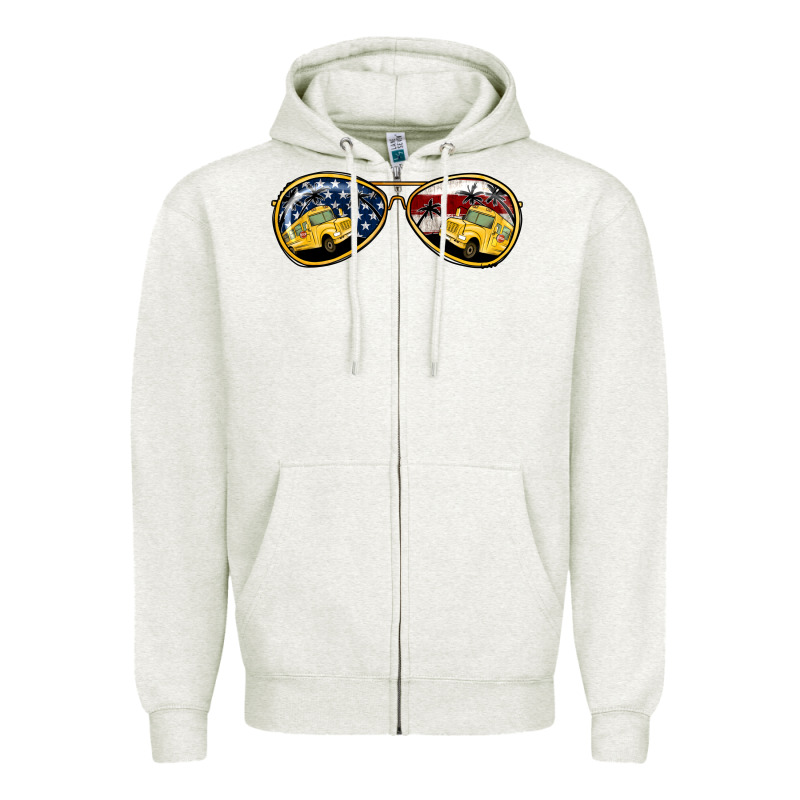 Bus Driver American Sunglasses Zipper Hoodie by Jasminsmagicworld | Teevron