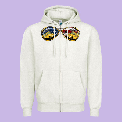 Bus Driver American Sunglasses Zipper Hoodie Designed By Jasminsmagicworld