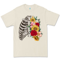 Bone floral ribcage Premium Tee - MaliasSmallBusiness