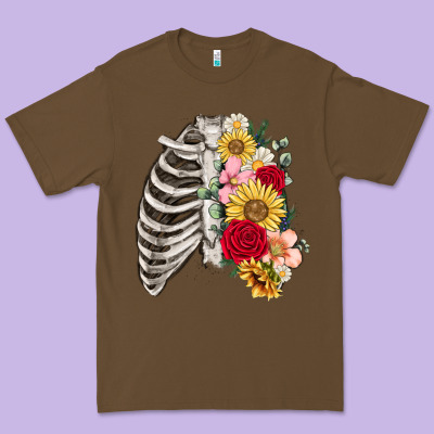 Premium Tee floral ribcage