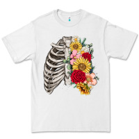 White floral ribcage Premium Tee - MaliasSmallBusiness