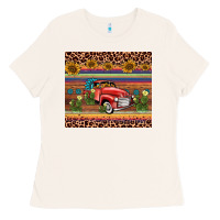 Bone truck sunflower leopard Ladies Tee - AdoDesignShop