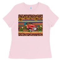 Bubblegum Pink truck sunflower leopard Ladies Tee - AdoDesignShop